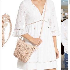 Btb Los Angeles exclusive blush straw bag